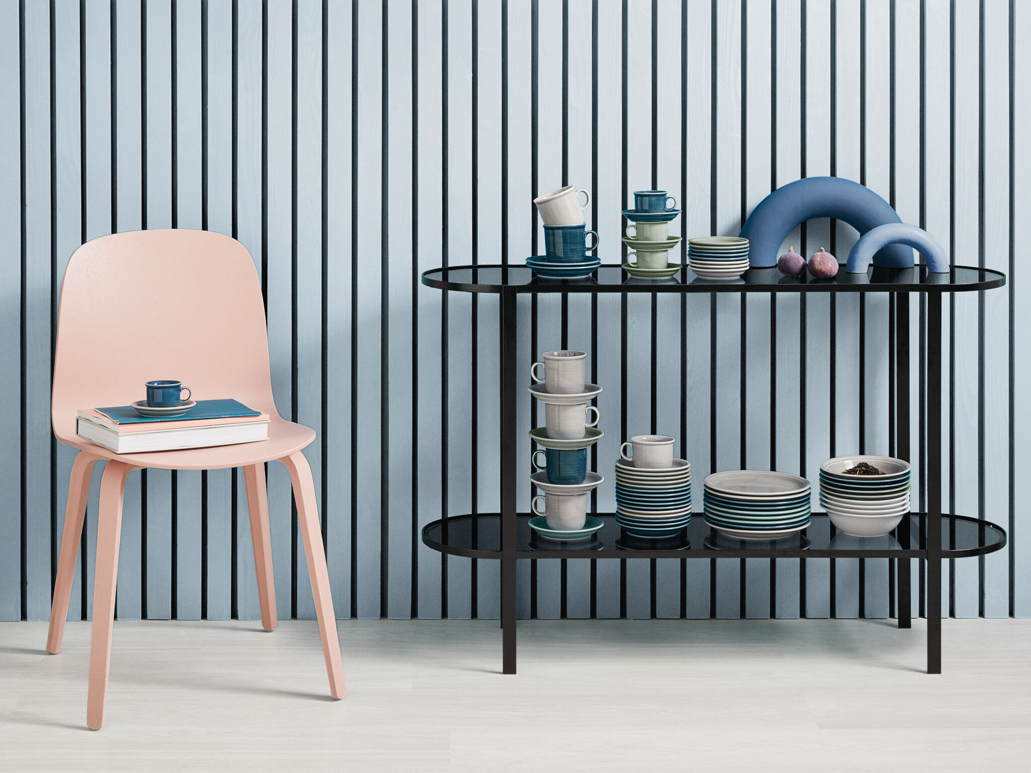 Thomas Trend Henkelbecher 'Arctic Blue' - Großer Kaffee-/Teebecher Mit Klassischer Rillenstruktur